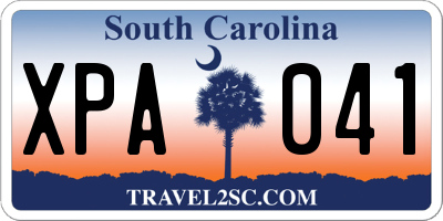 SC license plate XPA041
