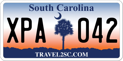 SC license plate XPA042