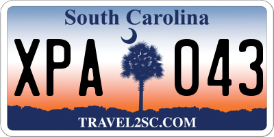 SC license plate XPA043