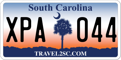 SC license plate XPA044