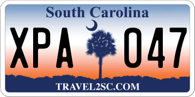 SC license plate XPA047