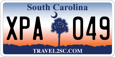 SC license plate XPA049