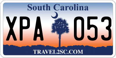 SC license plate XPA053