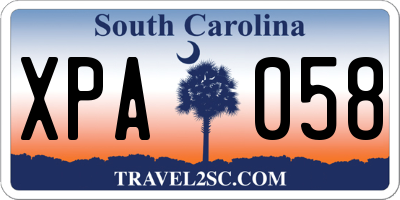 SC license plate XPA058