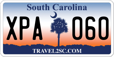 SC license plate XPA060