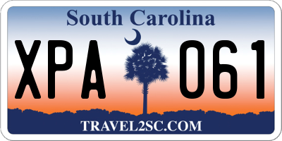 SC license plate XPA061