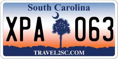 SC license plate XPA063