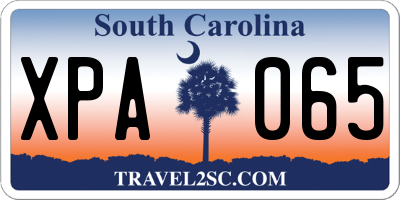 SC license plate XPA065