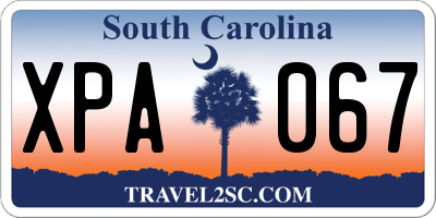 SC license plate XPA067