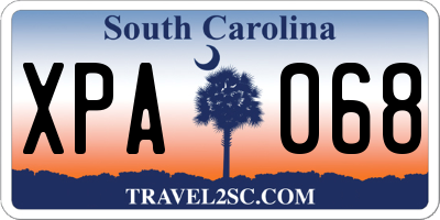 SC license plate XPA068