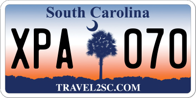 SC license plate XPA070