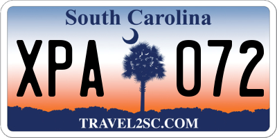 SC license plate XPA072