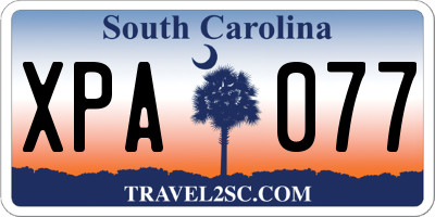 SC license plate XPA077