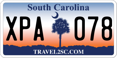 SC license plate XPA078