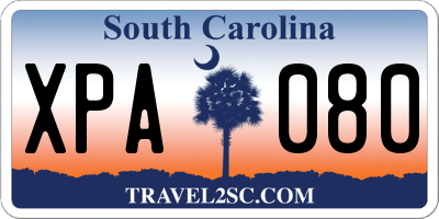 SC license plate XPA080