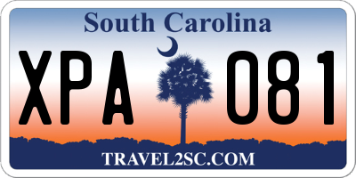 SC license plate XPA081