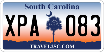 SC license plate XPA083
