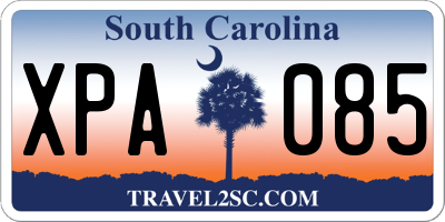 SC license plate XPA085