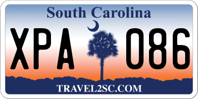 SC license plate XPA086