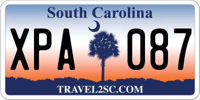 SC license plate XPA087