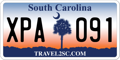 SC license plate XPA091