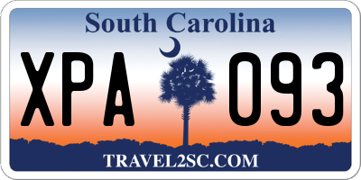 SC license plate XPA093