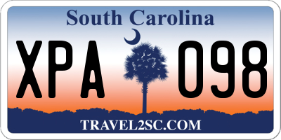SC license plate XPA098