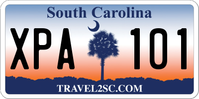 SC license plate XPA101