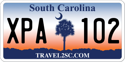 SC license plate XPA102