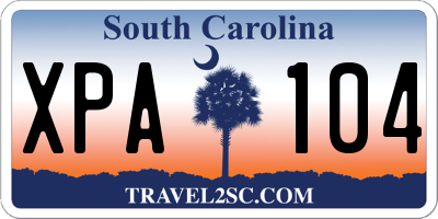 SC license plate XPA104