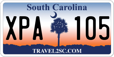 SC license plate XPA105