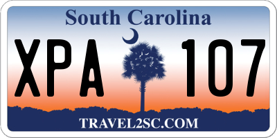 SC license plate XPA107
