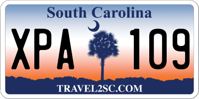 SC license plate XPA109
