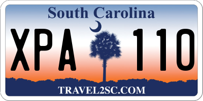 SC license plate XPA110