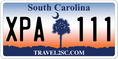 SC license plate XPA111