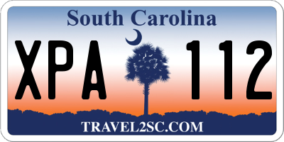 SC license plate XPA112