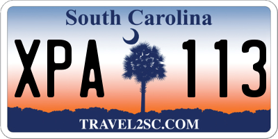 SC license plate XPA113