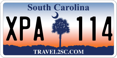 SC license plate XPA114