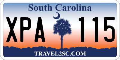 SC license plate XPA115