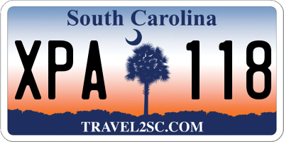SC license plate XPA118
