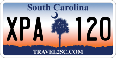 SC license plate XPA120