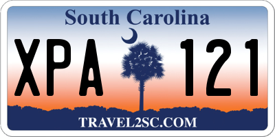 SC license plate XPA121