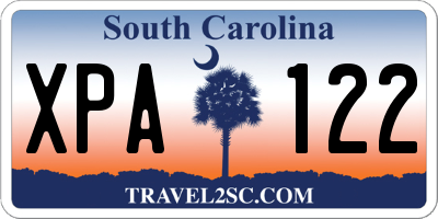 SC license plate XPA122