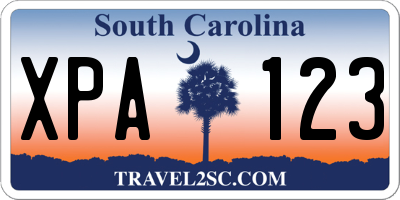 SC license plate XPA123