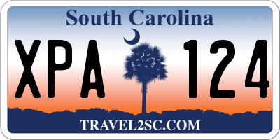 SC license plate XPA124