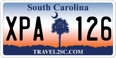 SC license plate XPA126