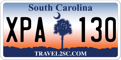 SC license plate XPA130