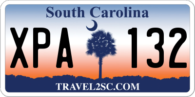 SC license plate XPA132
