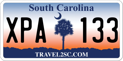SC license plate XPA133