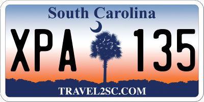 SC license plate XPA135